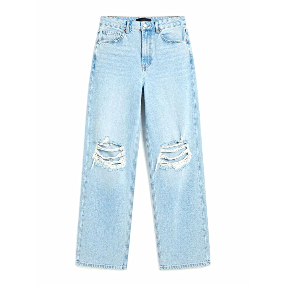 Wild Fable Women's High Rise Light Wash Distressed Blue Denim Jeans 5-Pocket